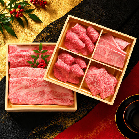 近江牛 2段重 4種 焼肉&スライスセット 500g