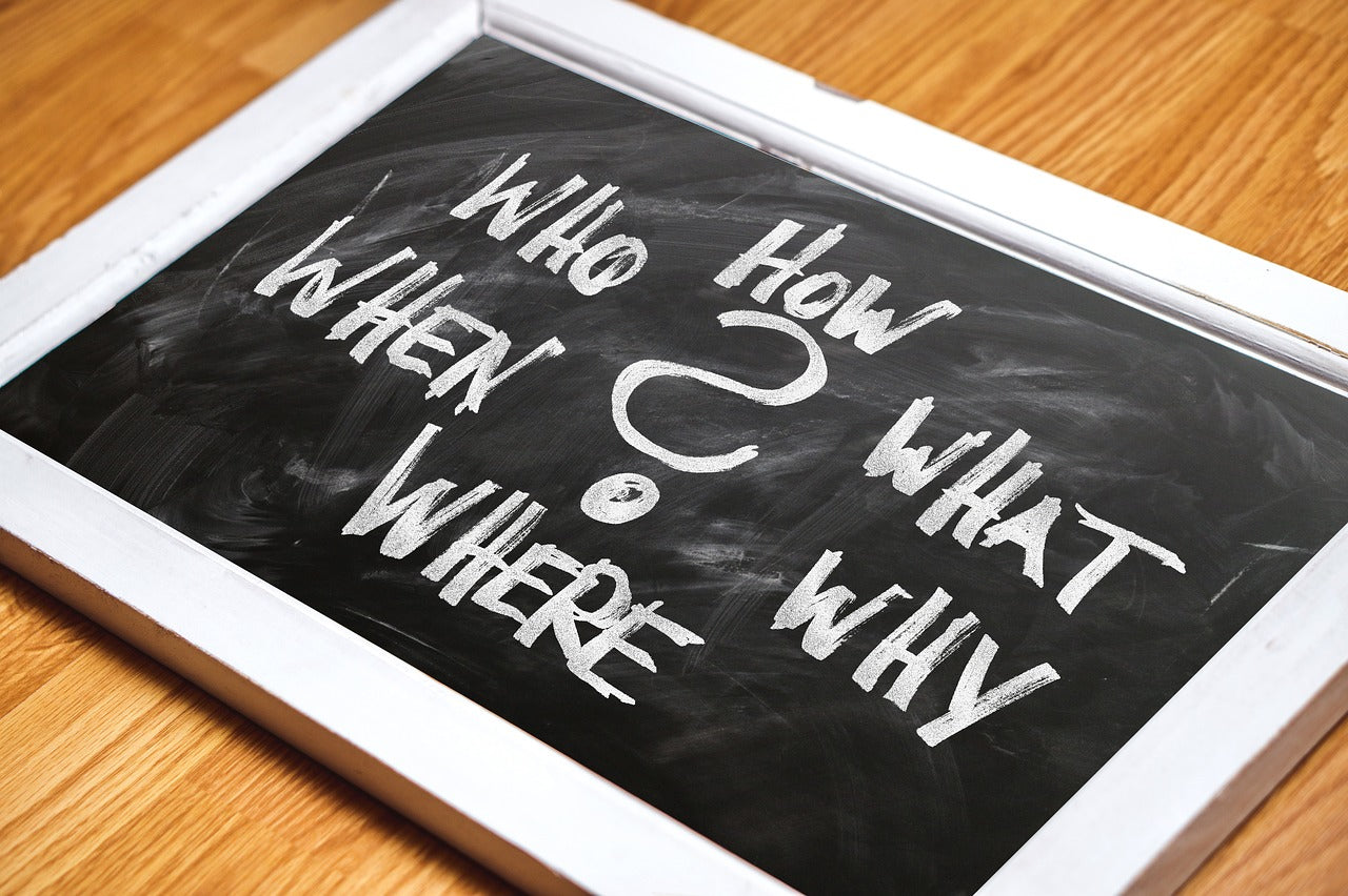 黒板にチョークでWho How What When Where Whyと書かれた問いかけのメッセージが並ぶ、和牛ギフト選びのヒントをテーマにしたコラム用アイキャッチ