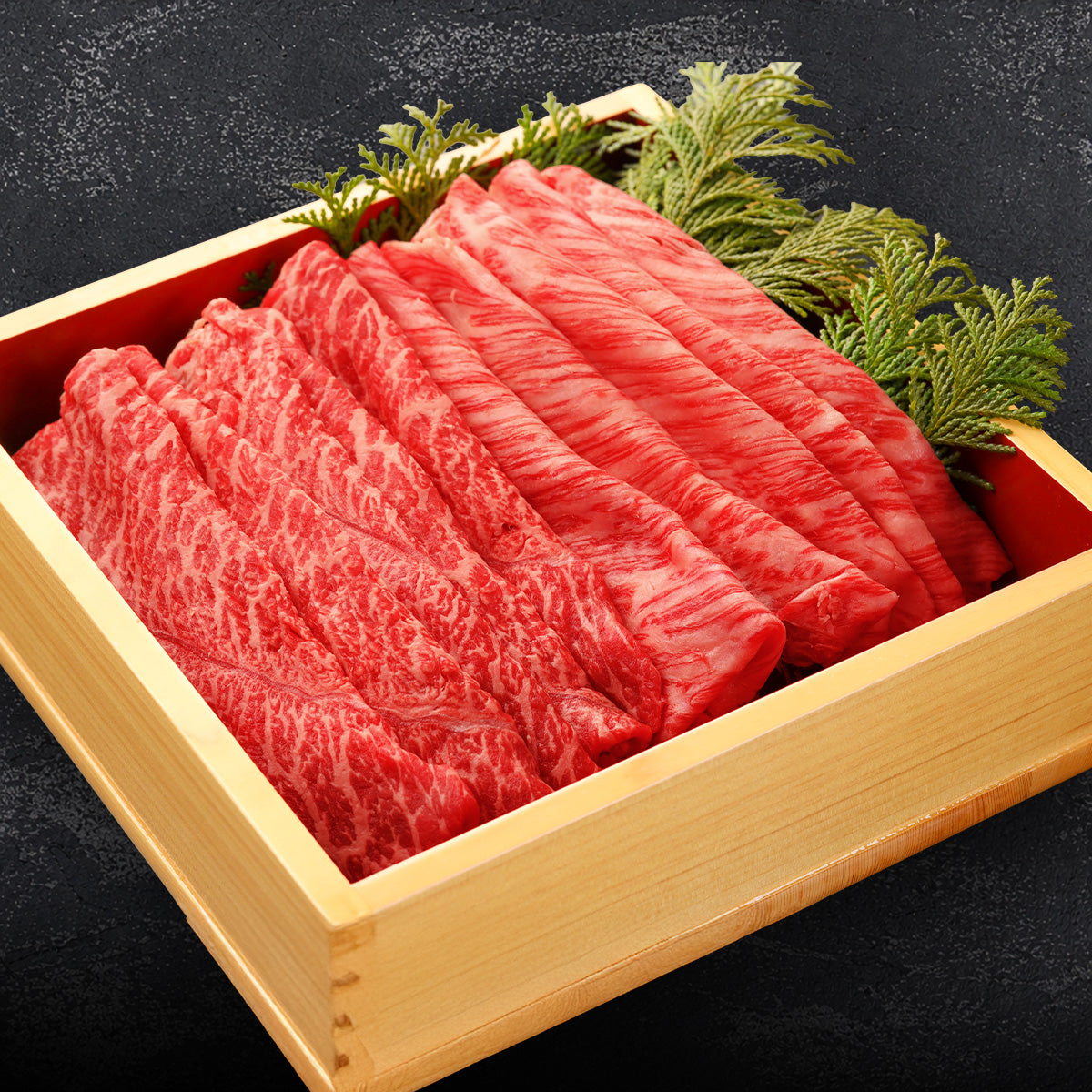 前沢牛 すき焼きスライス食べ比べ ブリスケ100g＋赤身100g 計200g