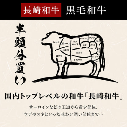 長崎和牛 牛半頭分買い　24分割納品（1年以内）