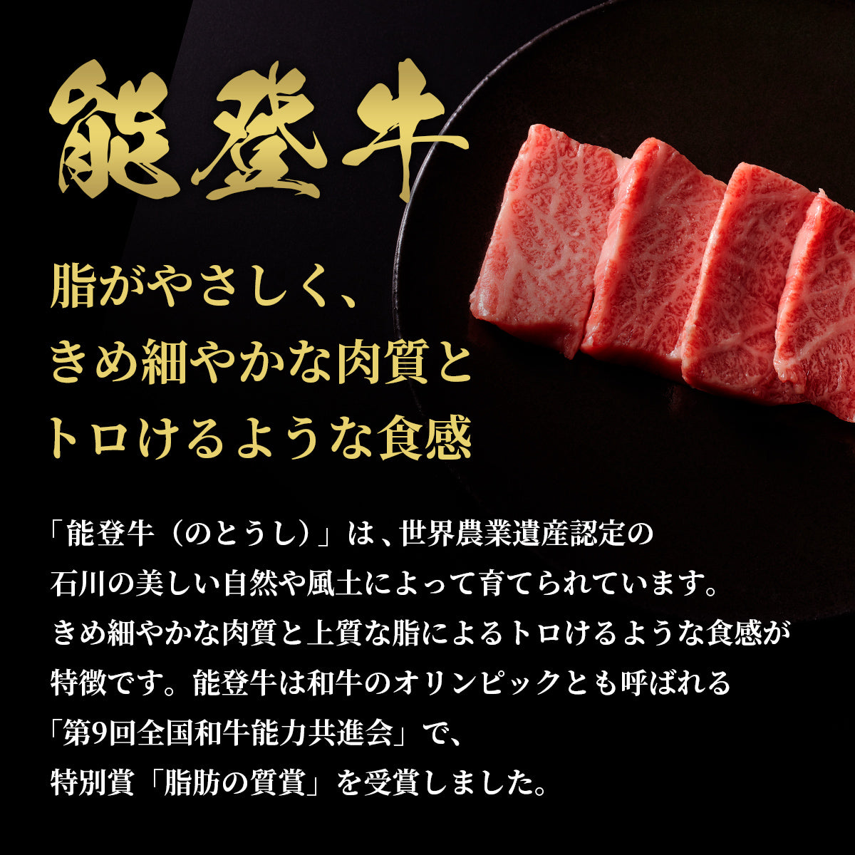 能登牛 牛肩（ウデ） 焼肉 250g