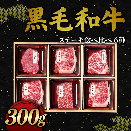 黒毛和牛 6品 ステーキ食べ比べ 300g