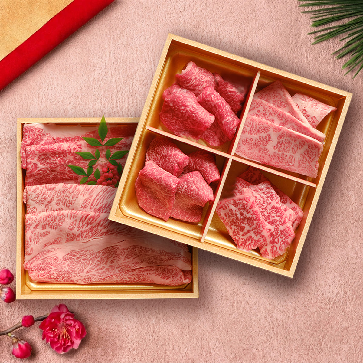 近江牛 2段重 4種 焼肉＆スライスセット 280g
