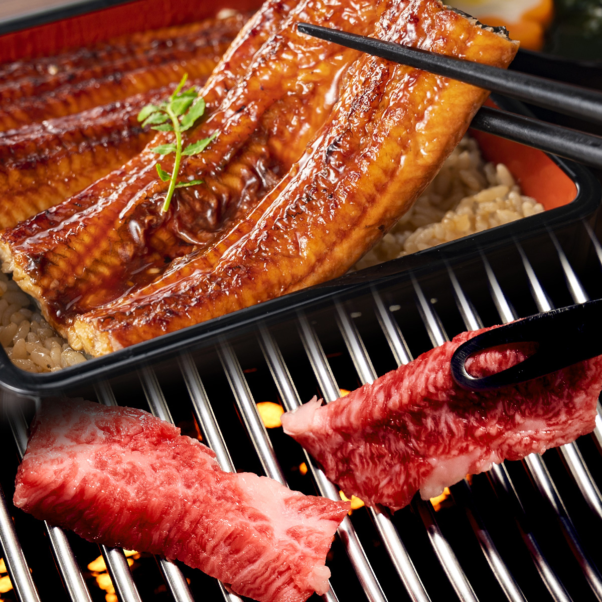 蒲焼うなぎカット済※蒲焼（80g）＋鹿児島和牛・A5赤身焼肉150g